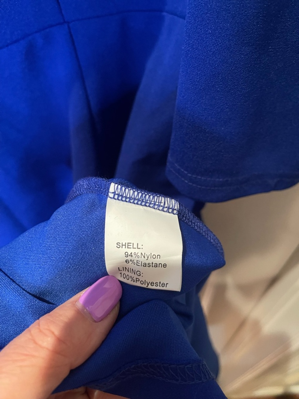 Royal Blue Fit-and-Flare Midi Dress with Three-Quarter Sleeves - Picture 4 of 12